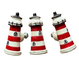 Ravinte Lighthouse‎ Cabinet Knobs Red White Nautical Coastal Drawer Pulls Set 30